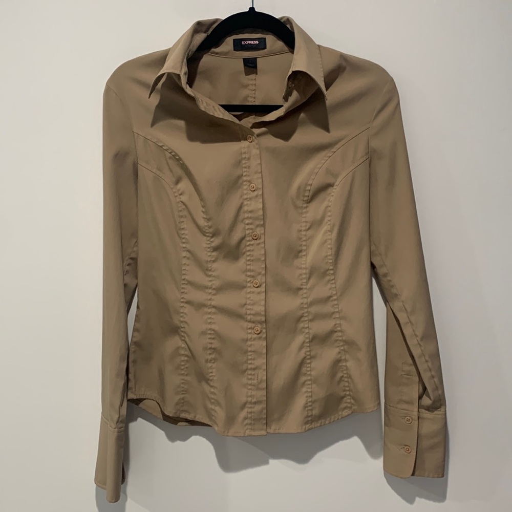 Express/ Button down Shirt/ Size 4/ Tan